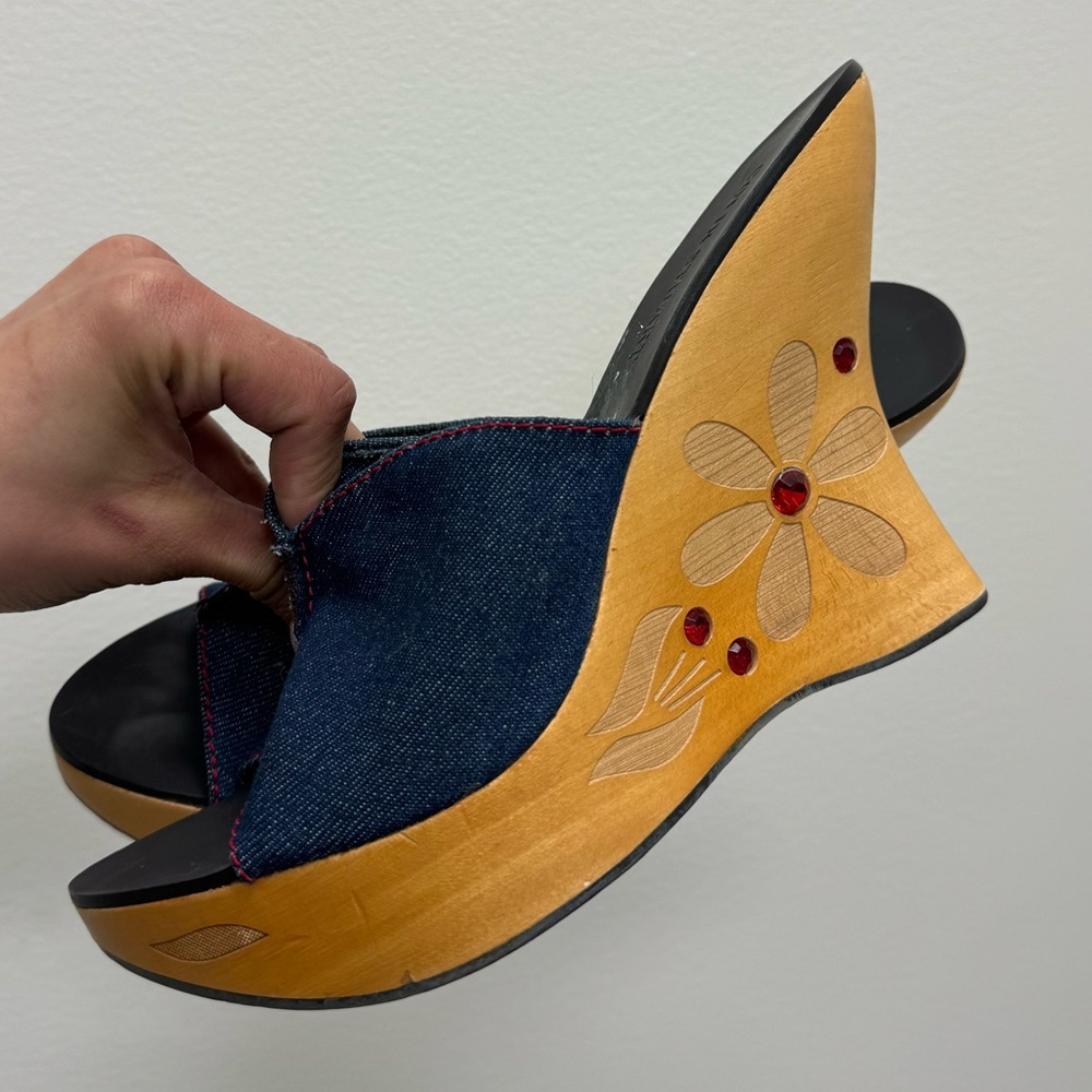 Y2K Colin Stuart denim wedges